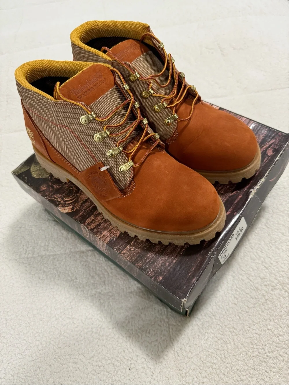 Timberland Men's Orange-Brown Suede Work Boots